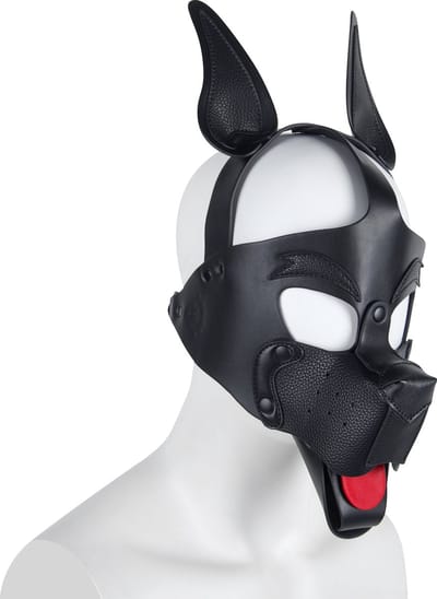 Banoch | Masker Doggy pointy | zwart imitatie leer | Bondage | Puppy Play
