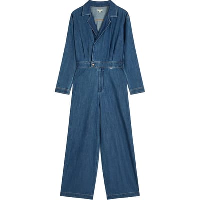 Wrangler Canyon Relaxed Fit Jumpsuit Met Lange Mouwen Blauw L Vrouw