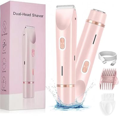 2-in-1 Lichaams- en Scheerapparaat voor Dames – Geschikt voor Benen, Armen, Oksels en Schaamhaar – Waterproof en USB Oplaadbaar
