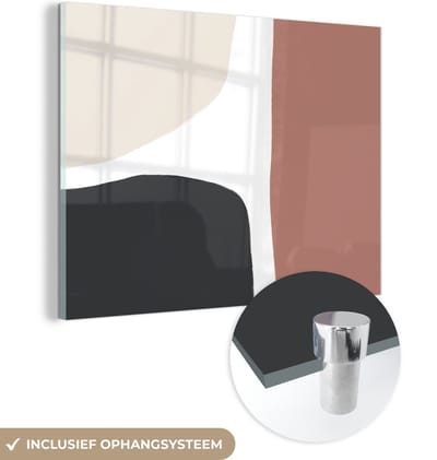MuchoWow® Glasschilderij 120x90 cm - Schilderij acrylglas - Pastel - Abstract - Design - Foto op glas - Schilderijen