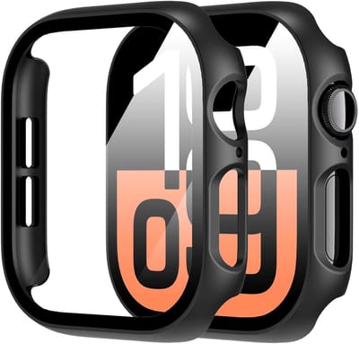Screenprotector Glas + Hoesje geschikt voor Apple Watch 10 42mm - Volledig 360 Graden Case Bescherming