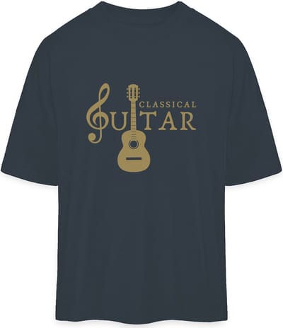Heren en Dames T Shirt - Klassieke Gitaar - Blauw - S