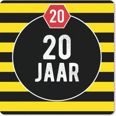 Muismat 20x20 cm - Mousepad Jubileum - 20 Jaar - Quote - Verjaardag - Muismatten