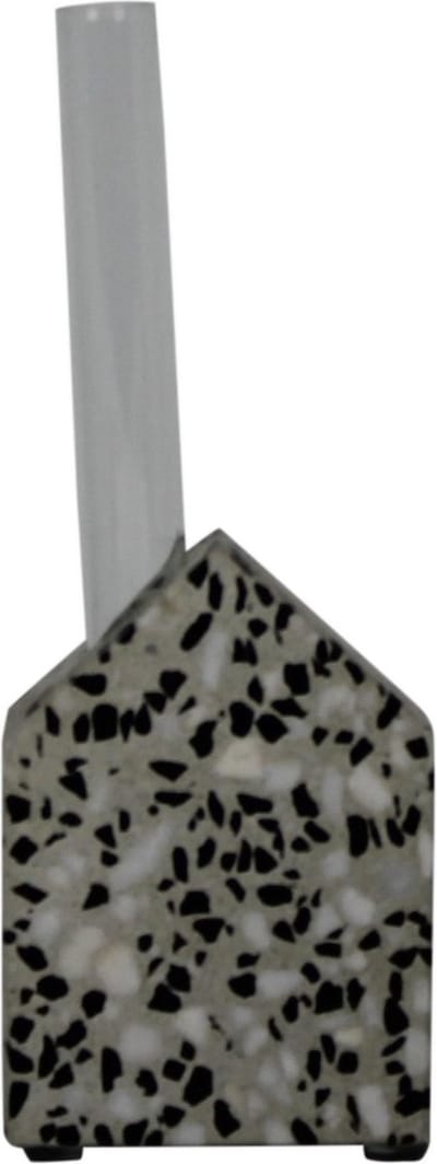 Housevitamin glazen reageerbuis vaas uit terrazzo huis - 16x8 cm