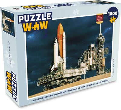 Puzzel De voorbereiding van de lancering van de Space shuttle in de avond - Legpuzzel - Puzzel 1000 stukjes volwassenen