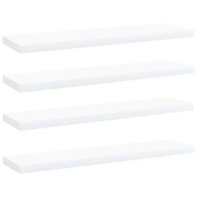 vidaXL - Wandschappen - 4 - st - 40x10x1,5 - cm - bewerkt - hout - wit