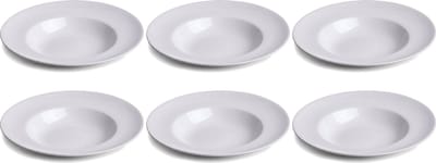 Cookinglife Diepe borden / Pastaborden - Porselein - Wit - ø 27 cm - 6 Stuks