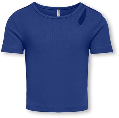 ONLY KOGNESSA LIFE SS CUTOUT TOP BOX JRS NOOS Meisjes T-shirt - Mazarine Blue Shoulder Cut Out