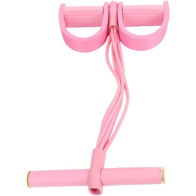Bandes de Résistance Pédales avec Poignées Bandes Élastiques pour l'Exercice Corde de Tension Multifonction en Caoutchouc pour la Taille les Bras l'Abdomen rose