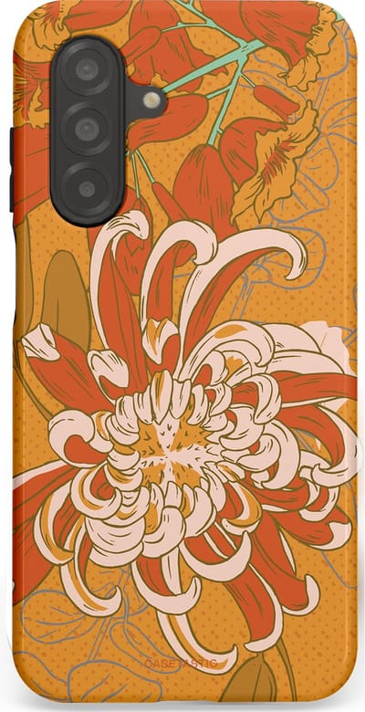 Casetastic hoesje geschikt voor Samsung Galaxy A26 - Dubbellaagse bescherming - Bloemige lente - Fashion Case - Okergeel Terracotta Beige