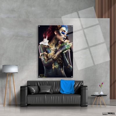 Luxe Plexiglas Schilderij Gold Girl | 40x60 | Woonkamer | Slaapkamer | Kantoor | Muziek | Design | Art | Modern | ** 5MM DIK**