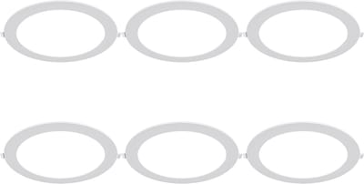 LED Downlight Inbouwspot Dimbaar 6 Stuks - Brinton Thin - 18W 1800lm 120° Bundelhoek - Helder/Koud Wit 6500K - IP40 - Rond - Wit - Ø229mm Buitenmaat - Ø205mm Zaagmaat