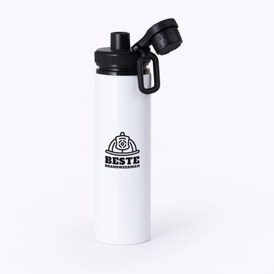 Hacebo® - Beste brandweerman waterfles met draaidop zwart - Beste brandweerman - collega - cadeau - water fles - 850ML