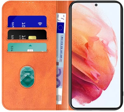 Geschikt voor Samsung Galaxy S21 Telefoonhoesje Bruin Kunstleer Met Magnetische Sluiting - Portemonnee BookCase Met Pasjeshouder - ProtX