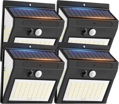 Krachtige Solar LED Buitenlamp met Bewegingsmelder en 3 Modi, 270° Verlichting
