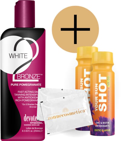 Devoted Creations - W2B Pomegranate + 2 Your Sun Shots + 2 Verfrissingsdoekjes