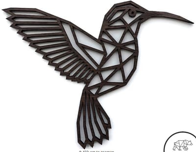 Geometrische Kolibrie - Houten Kunst aan de Muur - Home Nursery - Dier - Wildlife - Bird- wanddecoratie- home decoratie- wandbord voor huis