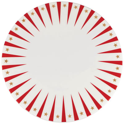 Alessi Delight - Serveerschaal - Porselein - 30 cm - Rood - Wit