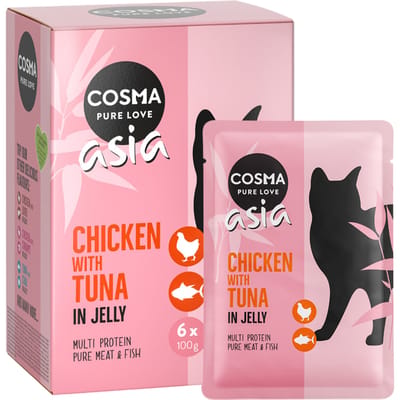 24x100g Maaltijdzakjes Kip & Tonijn Cosma Asia Kattenvoer