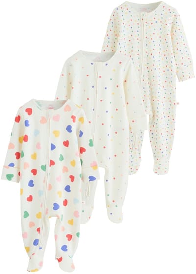 Next - Meisjes - Set van 3 babypyjama's - Crème