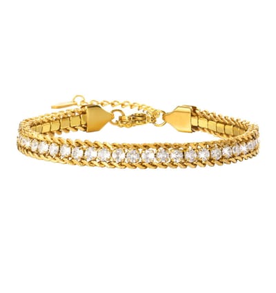 Tennis Armband Luxury 'Pinky promise' - Goud