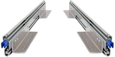 Set 250kg ladegeleiders + haakse lademontage 1700 mm 68inch met vergrendeling en volledig uitschuifbaar - Lange zware laderails lock in/uit met lichte lade beugels 170cm 68"