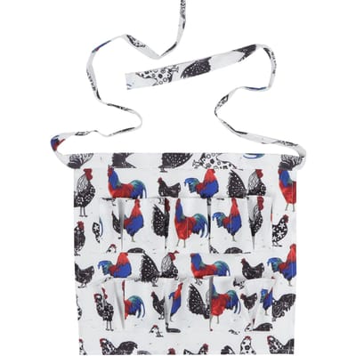 Schort met meerdere zakken voor het verzamelen van eieren voor kippen- en eendeneieren, boerderij M(for 4-6.5kg) white