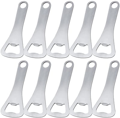 Dailygoods- Flesopener 10 stuks - Roestvrij Staal - Bieropener - Barkeeper - Compact - Duurzaam - Hefboomprincipe