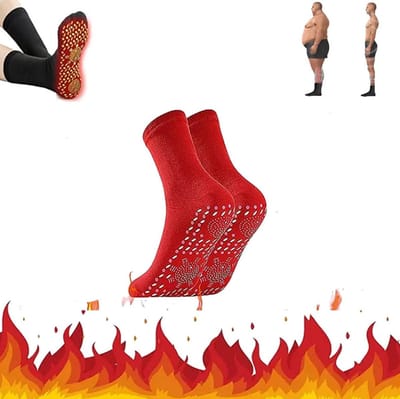 Actie4you® - Thermo Sokken – Zelf Verwarmde Zolen - Magneet Therapie - Therapeutische Sokken - Sokken zelf Opwarmend – Rood