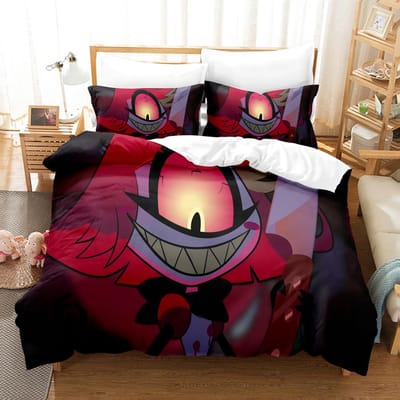 Mode Cartoon Hazbin El Beddengoed Collectie Dekbedovertrek Collectie Met Kussensloop Twin Full Queen King Beddengoed Met Beddengoed Huis Textiel EU Twin 135x200cm