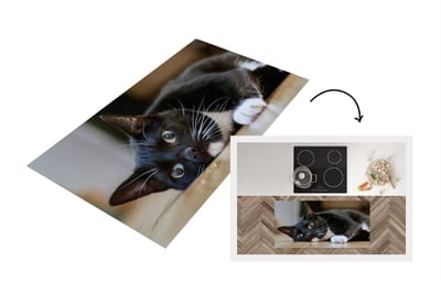 Keukenloper - Loper keuken - Katten - Vloer - Zwart - 120x60 cm - Keukenloper vinyl