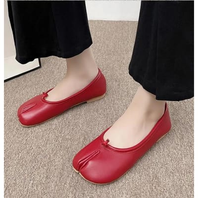 Japanse Stijl Tabi Ninja Schoenen Vrouwen Knusse Leren Flats Gespleten Hoef Teen Loafers Femme Mary Jeans Moccasins Dames Ballerina Schoen 40 gray