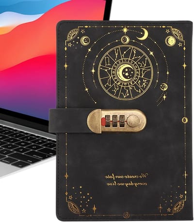 Dagboek met slot - Afsluitbaar notitieboek - Persoonlijke notities - Driecijferig combinatieslot - A5 formaat - Zwart