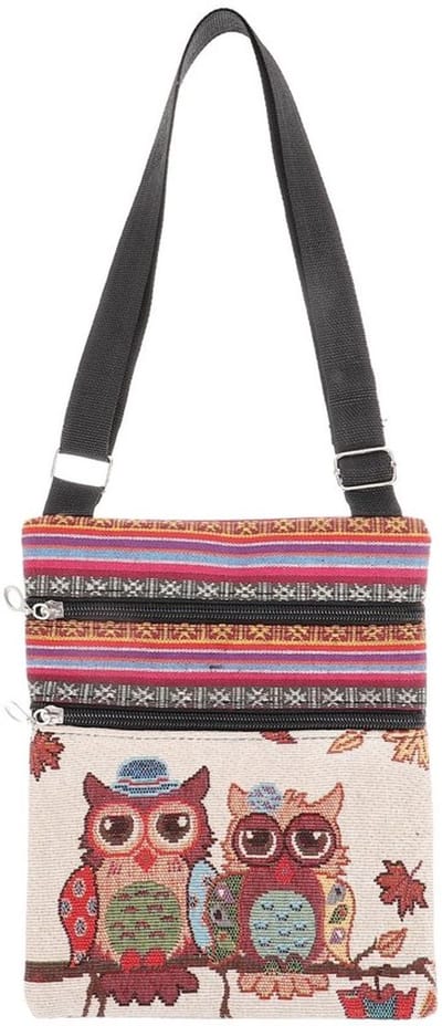 Allecto - Lurrose Canvas Rits Tas - Boheemse Crossbody Tas
