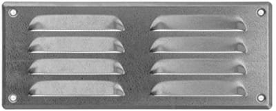 Metalen ventilatierooster 260 x 105 mm met insectenbescherming - Ventilatie rooster voor binnen en buiten
