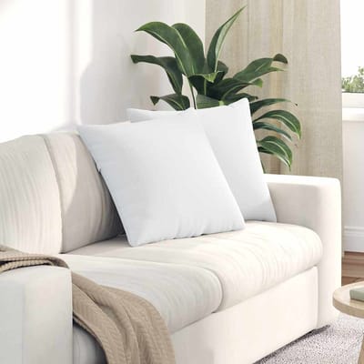 vidaXL - Zitkussens - 2 - st - Stof - Wit - 50 - x - 50 - cm