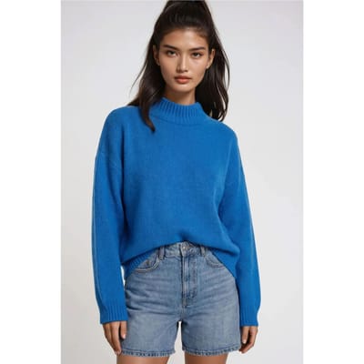 Relaxed Fit Crew Neck Dikke Gebreide Trui