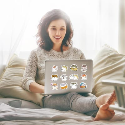 50 Hamster Stickers - Schattige, Waterdichte Vinyl Stickers voor Fietsen, Laptops en Skateboards, Perfect voor Jongens en Meisjes