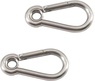 Dailygoods - 10x100mm Heavy Duty Veerhaak 304 Roestvrij Stalen Karabijnhaak Metalen Clips Sleutelhanger Link Gesp voor Hangmatten, Camping, Sleutelhanger, Hondenketting, Sleutelhanger (Pack van 2)