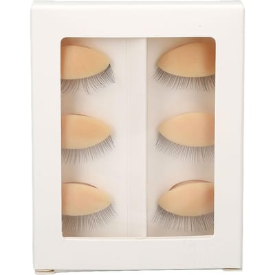 3 Paar Vervangende Oogleden voor Mannequin Hoofd Wimperextension Oefenen Verwijderbare Oogleden met white