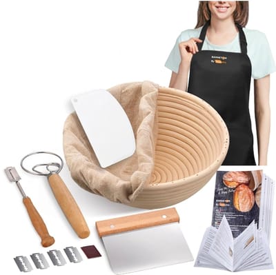 CLVP® Rijsmandje Broodbakken - Rijsmandje Brood - Rijsmand Rond - Banneton -Beige