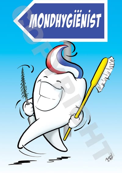 Afspraakkaart Mondhygiënist - Cartoon 'Wandelende kies' - 50 stuks