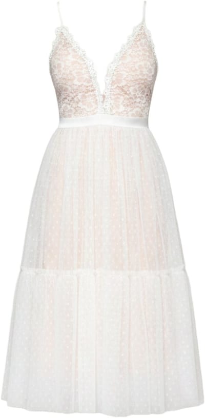 LARICA Jurk - Polyamide - Rits - Effen Wit S