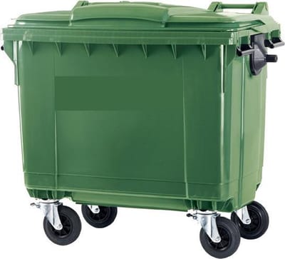 4 wiel afvalcontainer 660 liter groen