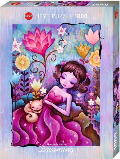 Puzzel 1000 Stukjes - Jigsaw Puzzel - Ontspannend Tijdverdrijf - Bloemen en Katjes Thema - Rechthoekig - Zilver
