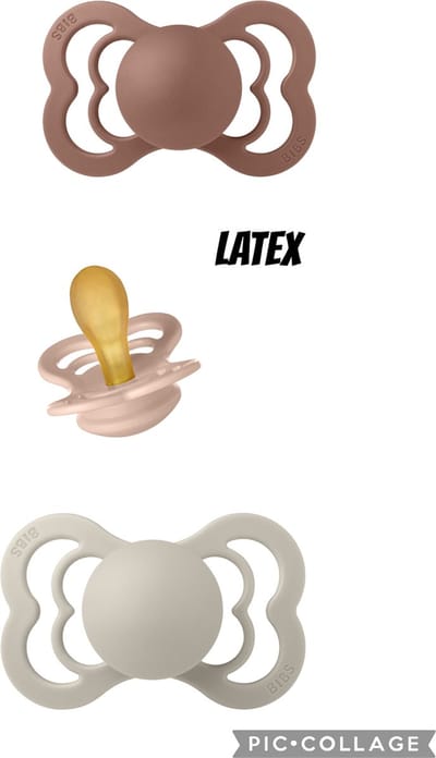 Bibs Supreme Latex fopspeen 0-6 maand 3 stuks Blush,Woodchuck en Sand maat 1