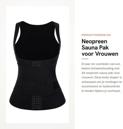 Dailygoods- Sauna Pak Neopreen Body Shaper - Taille Trainer - Verstelbare Riemen - Gewichtsverlies - Comfortabele Pasvorm - Drie Rijen Haken - Tailletrainer