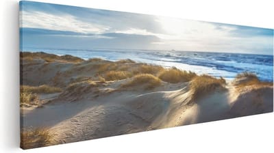 Artaza Canvas Schilderij Duinen - 60x20 cm - Wanddecoratie Strand En Zee - Muurdecoratie Zeezicht - Kamer Accessoires Woonkamer