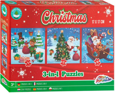 Grafix kerst puzzel 3-in-1 - winter speelgoed voor kinderen.