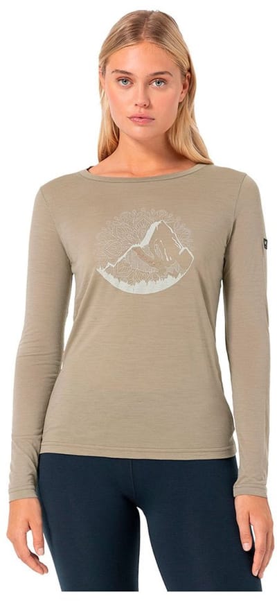 Super.natural Mountain Mandala Tree T-shirt Met Lange Mouwen Grijs L Vrouw